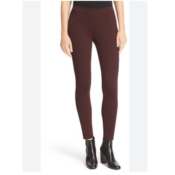 Theory Adbelle Claymont Burgundy Black Pull on Leggings Pant Large - Picture 1 of 11